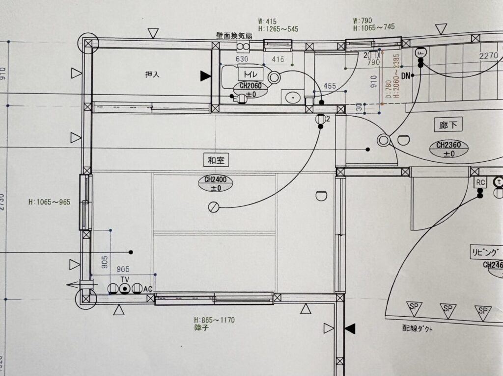 リノベーション前の和室の図面